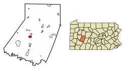 Indiana County Pennsylvania Incorporated and Unincorporated areas Indiana Highlighted